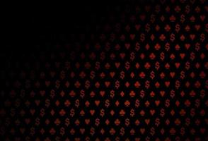 Dark red vector pattern with symbol of cards.