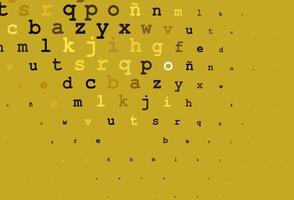 Dark yellow, orange vector layout with latin alphabet.