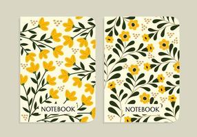 diseño de portada de página de cuaderno de patrón floral abstracto. hermosas y elegantes plantillas para diarios, revistas, catálogos, libros de álbumes, libros ilustrados vector