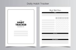 Daily Habit Tracker Log Book Template vector