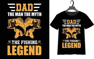 mejor diseño de camiseta de pesca para el día del padre vector