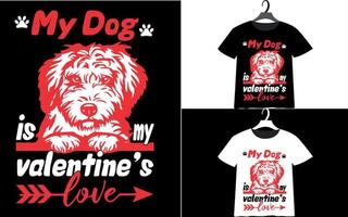 diseño de camiseta del día de san valentín para perros vector