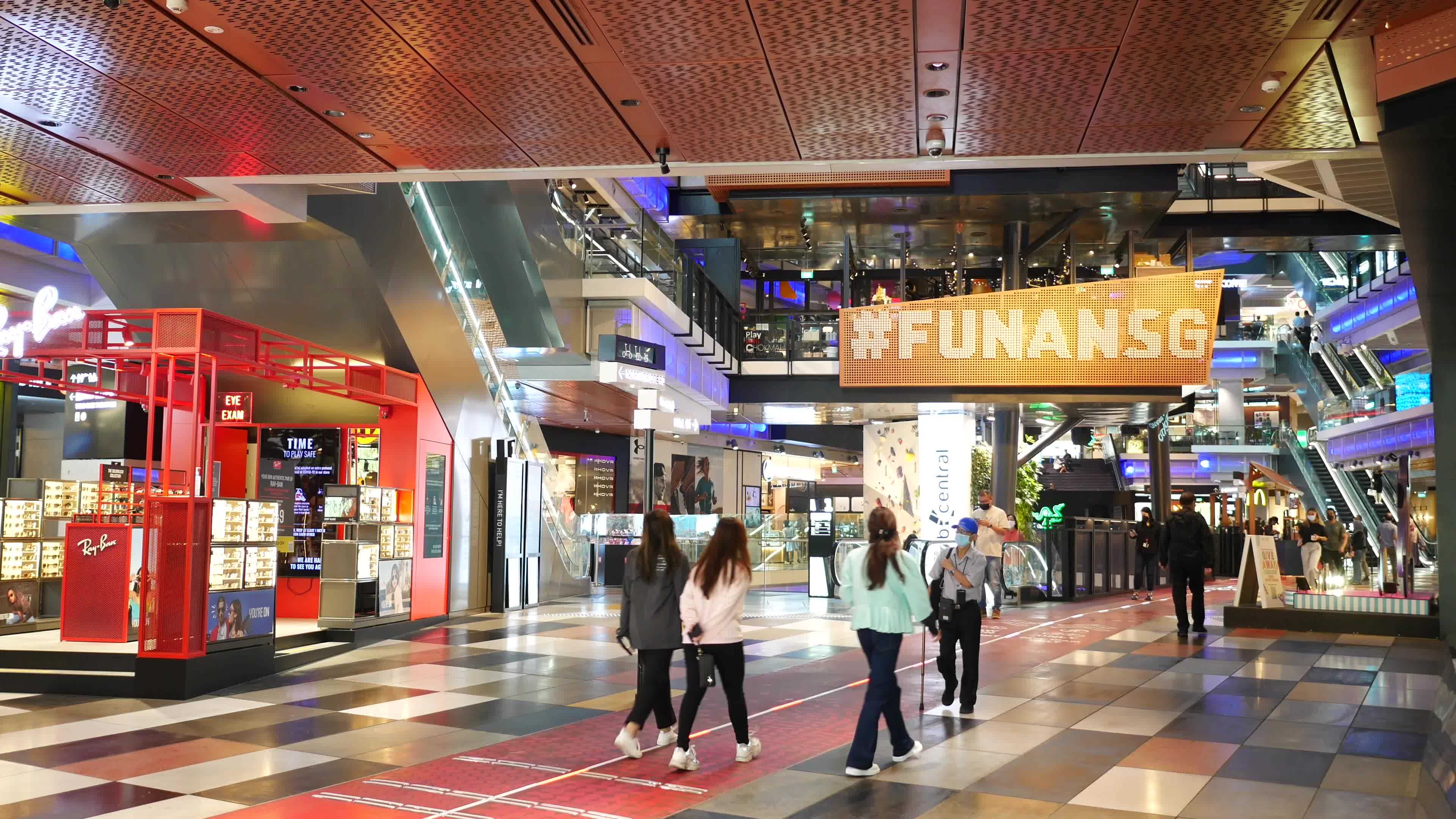 Funan Mall interior Singapore Southeast Asia 13566294 Stock Video at