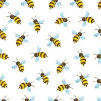 A beautiful pattern of bees on a white background. vector