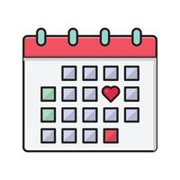 ilustración de vector de calendario en un fondo. símbolos de calidad premium. iconos vectoriales para concepto y diseño gráfico.