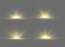 Explosion light effect. Abstract blue and yellow light rays effect background. The vector shines with golden bright light. Golden glitter burst with sparkles. Glow light effect, bright gold