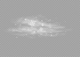 nieve y viento. elemento decorativo degradado blanco.ilustración vectorial. invierno y nieve con niebla. viento y niebla. vector