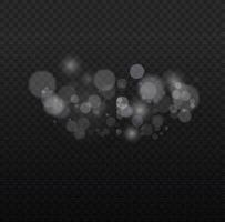 Light abstract glowing bokeh lights. Light bokeh effect isolated. Christmas background from shining dust. vector