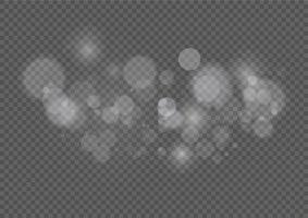 Light abstract glowing bokeh lights. Light bokeh effect isolated. Christmas background from shining dust. vector