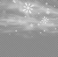 nieve y viento. elemento decorativo degradado blanco.ilustración vectorial. invierno y nieve con niebla. viento y niebla. vector