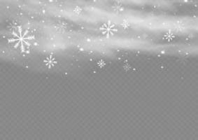 nieve y viento. elemento decorativo degradado blanco.ilustración vectorial. invierno y nieve con niebla. viento y niebla. vector