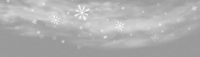 nieve y viento. elemento decorativo degradado blanco.ilustración vectorial. invierno y nieve con niebla. viento y niebla. vector