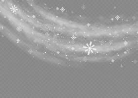 nieve y viento. elemento decorativo degradado blanco.ilustración vectorial. invierno y nieve con niebla. viento y niebla. vector