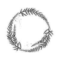 Monochrome of wreaths in sketch style vector