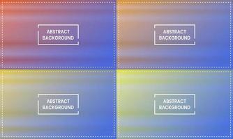 four sets of orange, yellow and blue gradient abstract background. with horizontal shine and frame. simple, blur, modern and color style. great for backgdrop, wallpaper, cover, poster, banner or flyer vector