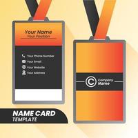 Corporate Name Card - Creative and Clean Modern Name Card Template. vector