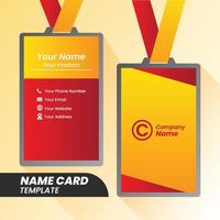 Vector modern clean Name card template. Flat design