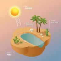 Desert Landscape Isometric Infographics Poster vector