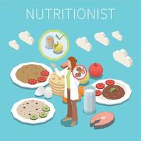 Nutritionist Isometric Composition vector