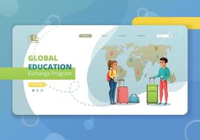 sitio web de intercambio de estudiantes global vector