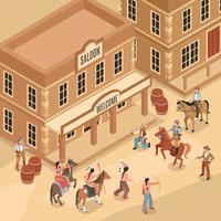 Isometric Wild West Scene vector