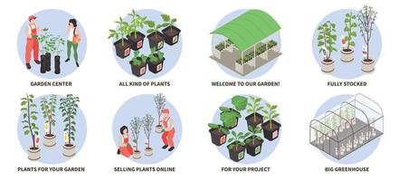 Isometric Nursery Garden Set vector