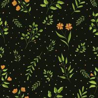 Modern seamless pattern organic plant hand drawing vector