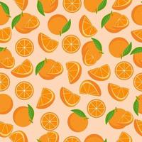 A set of seamless orange pattern. vector