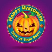 Happy Halloween fun party celebration background design with pumpkins vector