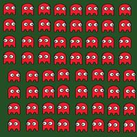 Pacman background with green patterns into it vector