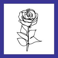 Rose sketch design made with a rectangular violet artboard vector