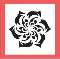 diseño simplista de mandala hecho sobre un fondo blanco con algunos elementos rosas en él vector