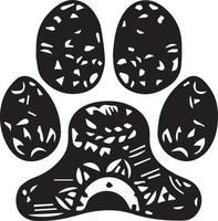 Bear feet made on a white background with some specific elements vector