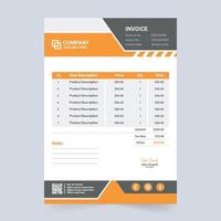 Digital business invoice and purchase voucher design with abstract shapes. Minimal invoice and price receipt decoration for modern business. Professional payment agreement vector with price section.