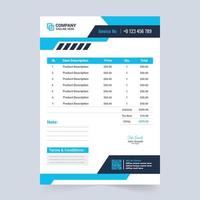 Invoice and billing paper layout design for modern business. Payment agreement paper and cash receipt vector with yellow and blue colors. Minimalist invoice template and product purchase receipt.