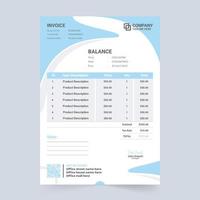 Business stationery and cash receipt layout with abstract shapes. Digital business invoice template with orange and blue colors. Payment agreement and invoice bill template vector for business.