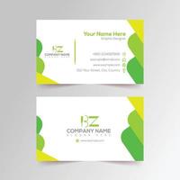 Green and yellow rounded shaped both sided corporate business card vector