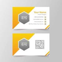 Corporate business card template with orange and ash background vector