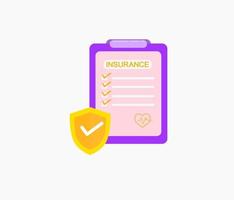 insurance policy contract clipboard design vector