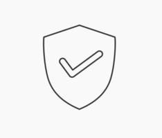 checlist shield symbol line icon vector