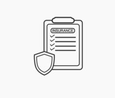 insurance policy contract line icon vector