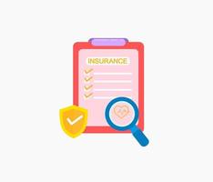 insurance policy page in clipboard vector design