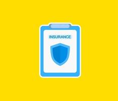 insurance policy contract sticker design vector