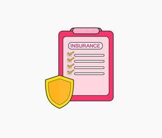 insurance policy page document flat vector