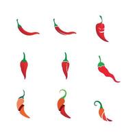 vector de logotipo de diseño de temporada de comida de icono caliente y chile