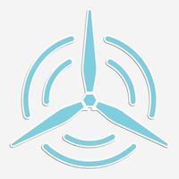 Flat icon a propeller renewable energy wind turbines for apps or websites vector