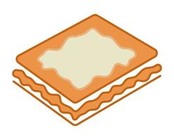 Puff pastry or pastry sheet bread vector color icon for apps and websites