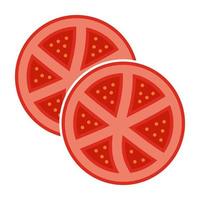 Flat vector icon sliced of tomatoes or tomato for apps and websites