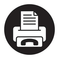 Rounded the fax or facsimile vector icon for apps or websites