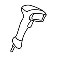Handheld barcode scanner line art icon for apps and websites vector